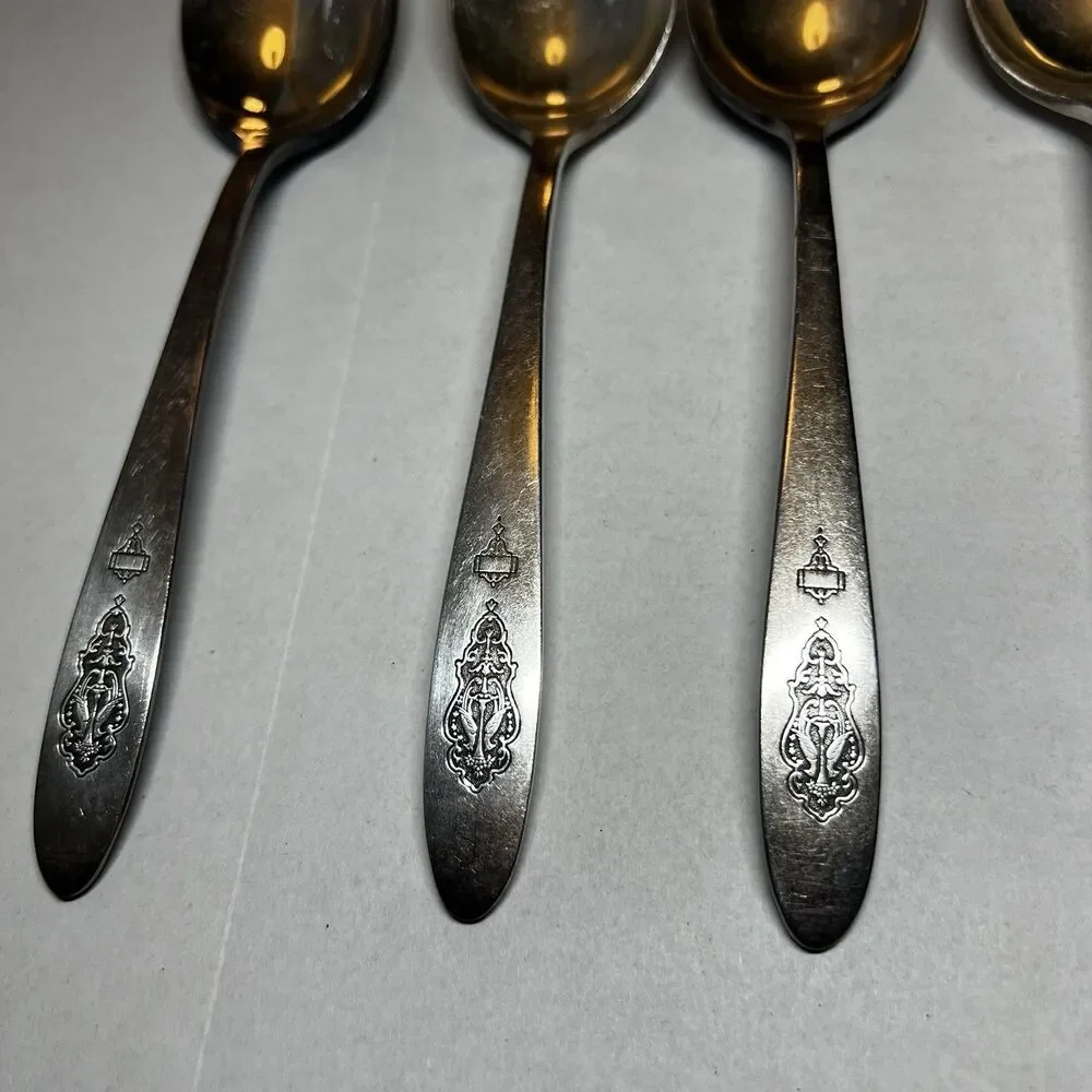 Oneida 1923 BIRD OF PARADISE Antique Silverplate Serving Spoons Set of 6